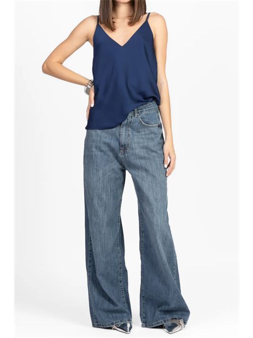 Top doppio scollo v VICOLO | TD0511BLU
